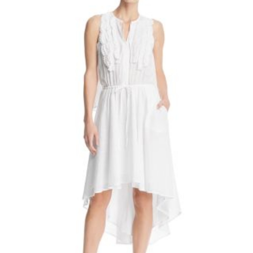 KENNETH COLE Crochet Trim White Dress